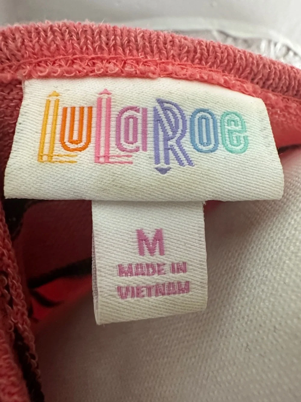 LuLaRoe Coral and Black Striped Sleeveless Duster